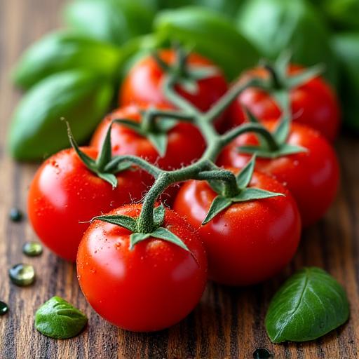 신선한 토마토와 바질